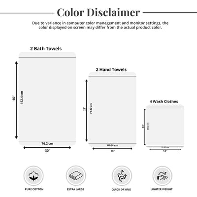 Tens Towels size comparison beside ruler showing accurate dimensions