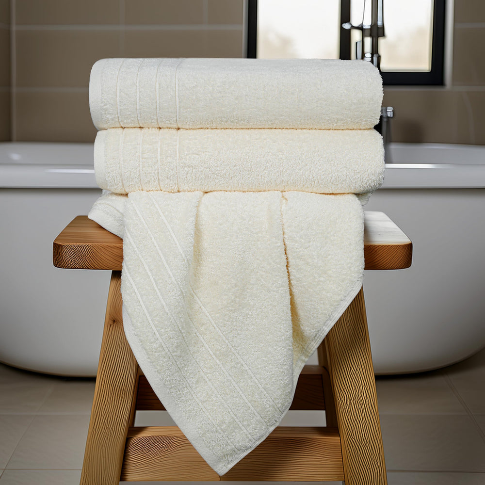 Tens Towels primer plano de la textura de algodón superfino, tacto suave asegurado