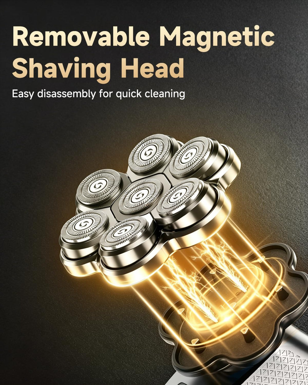 TEPOTZ close-up of 7D floating head highlighting contouring for closer shaves