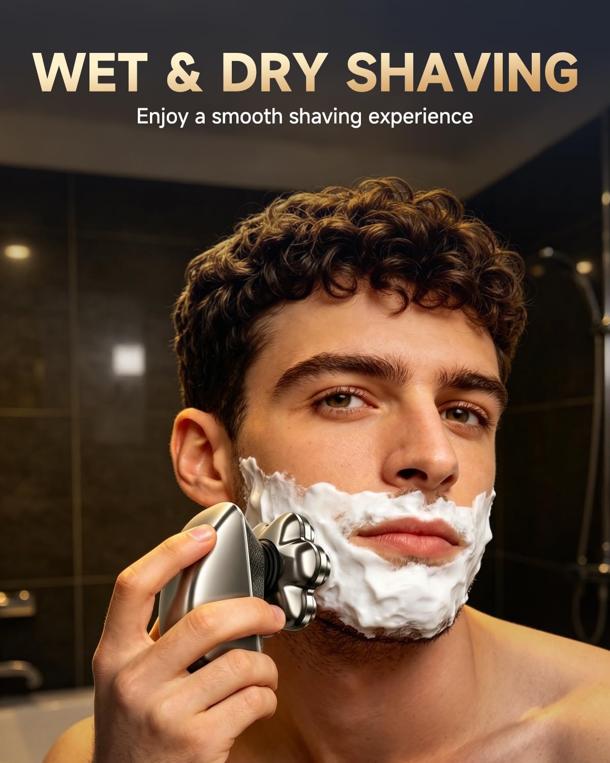 TEPOTZ five attachments laid out showing trimming, nose care, and massage versatility