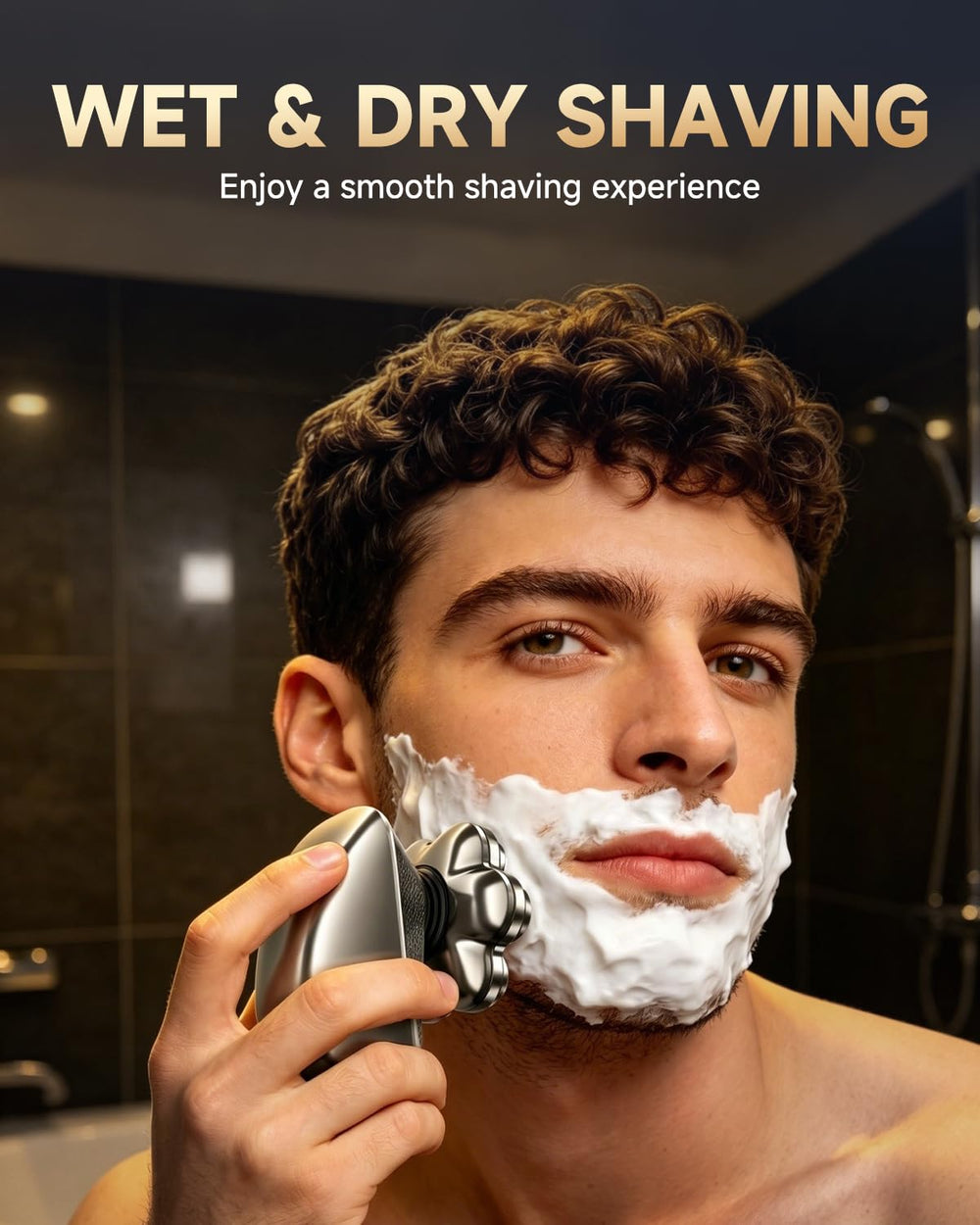 TEPOTZ five attachments laid out showing trimming, nose care, and massage versatility