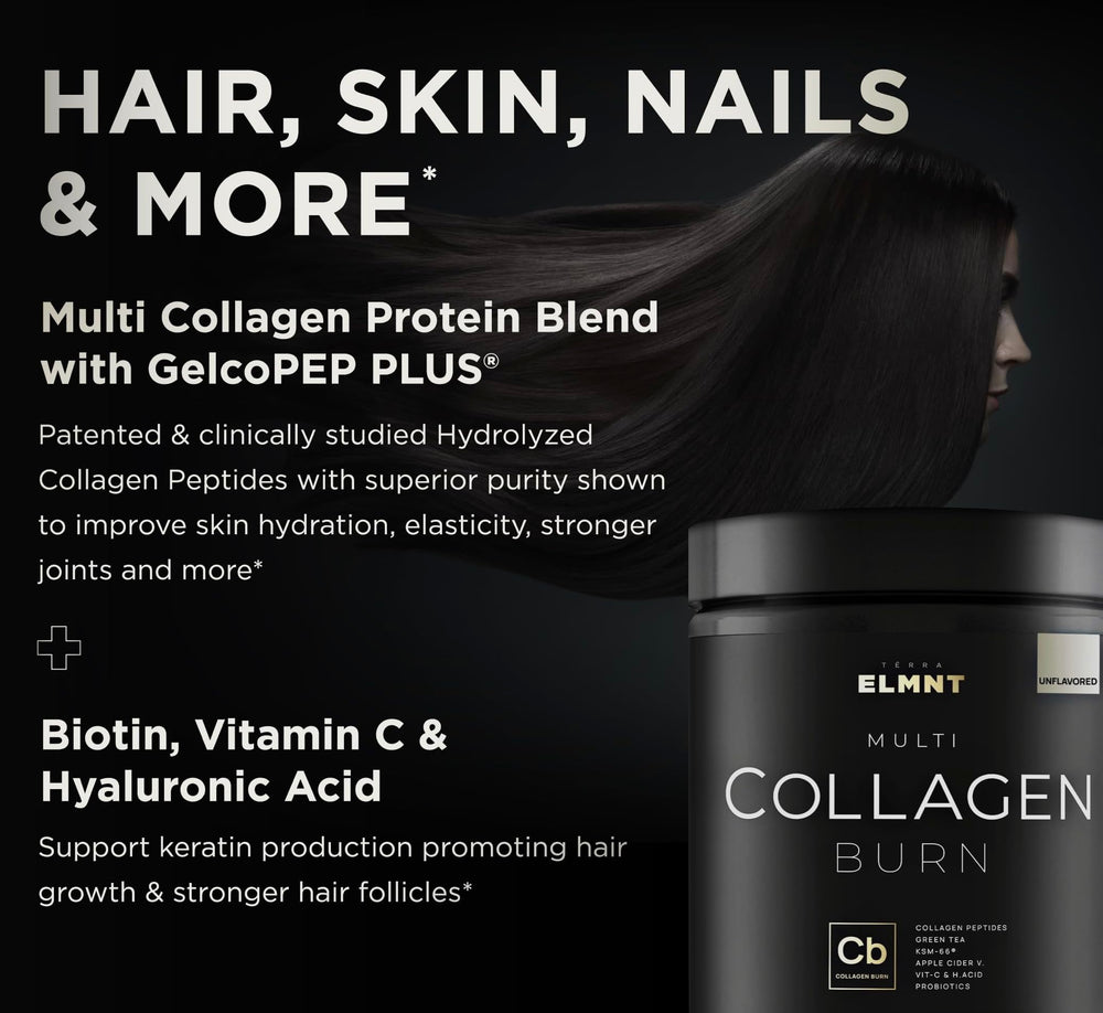 TERRA ELMNT ingredientes destacados mostrando probióticos y colágeno