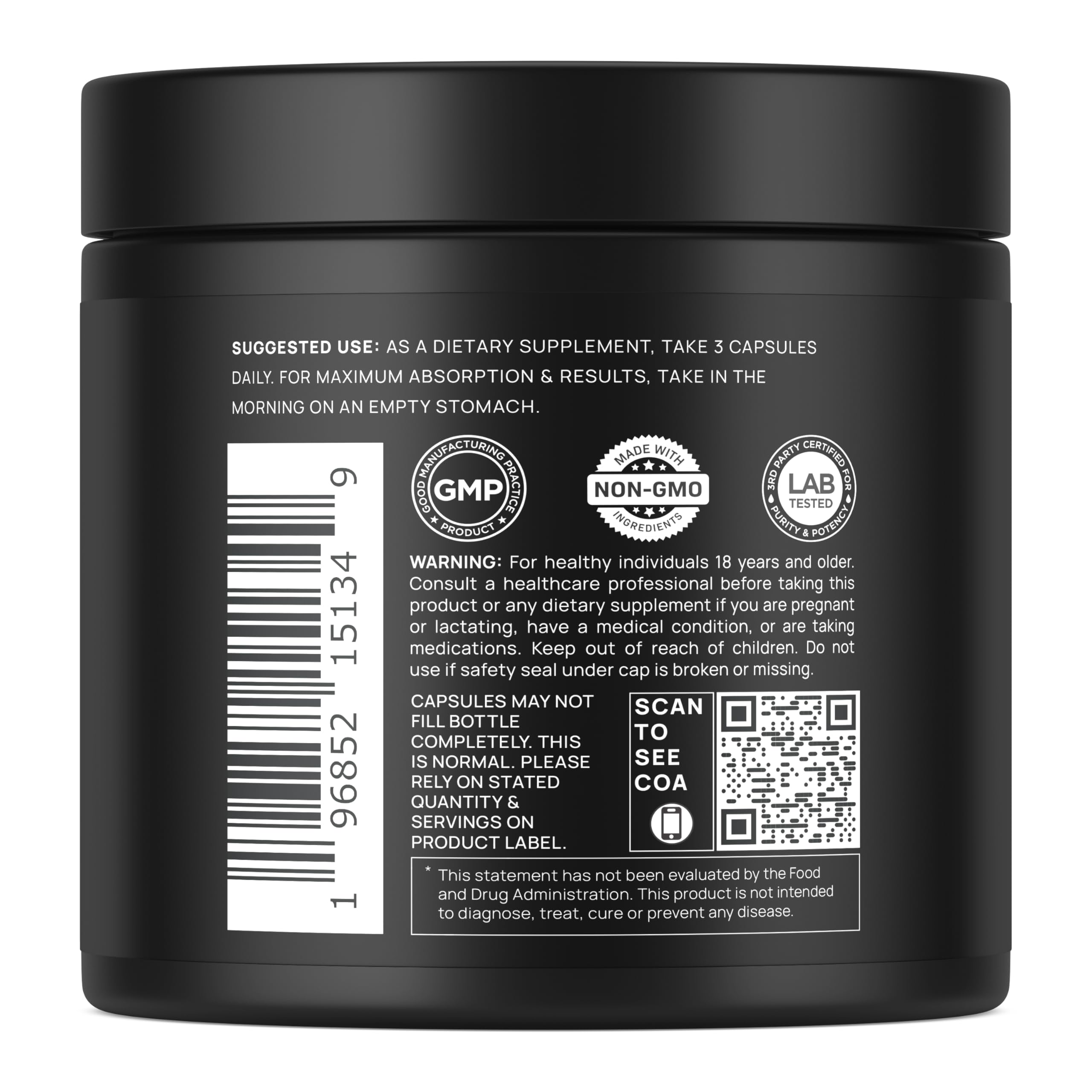 TERRA ELMNT ingredient label close-up showing exact dosages