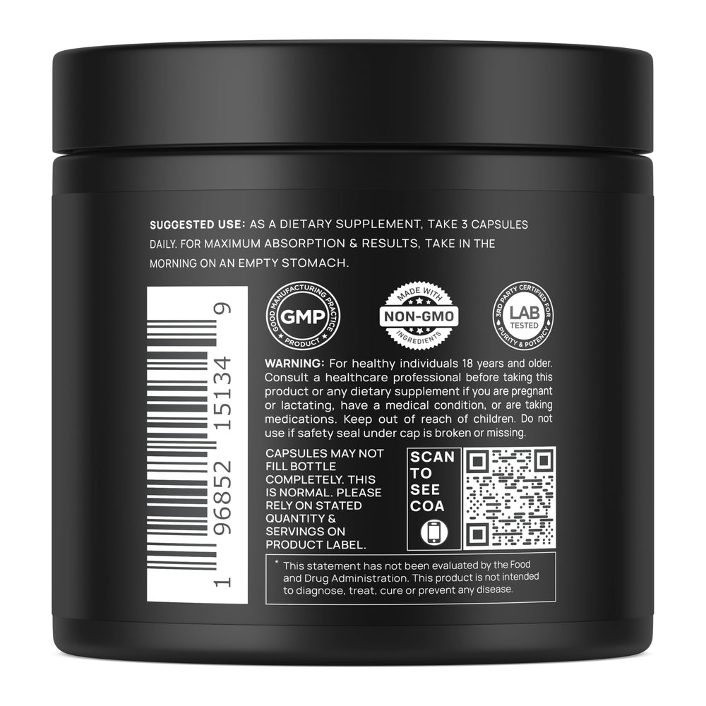 TERRA ELMNT ingredient label close-up showing exact dosages