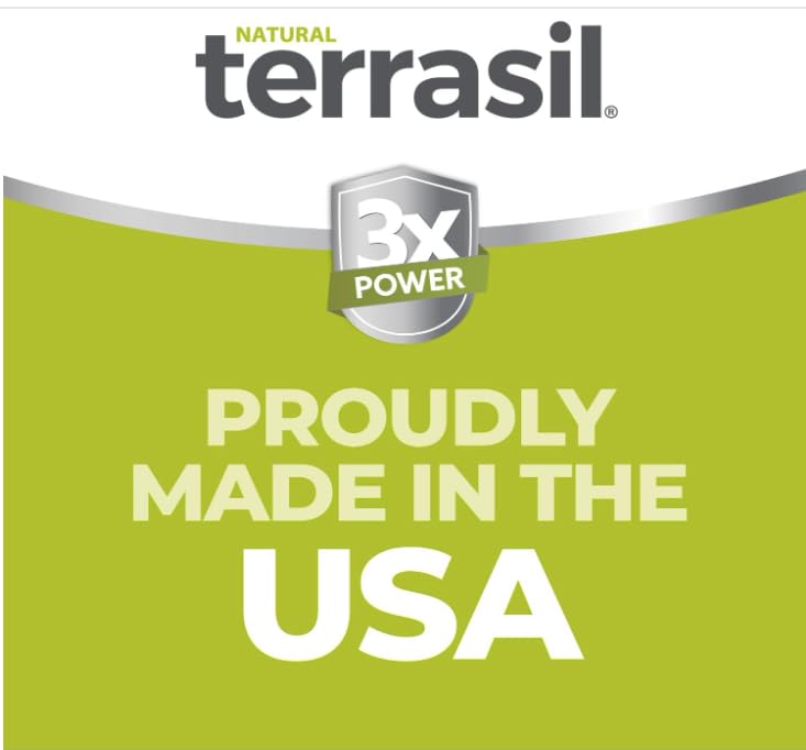 terrasil envase 1 oz junto a moneda para escala, beneficio tamaño portátil