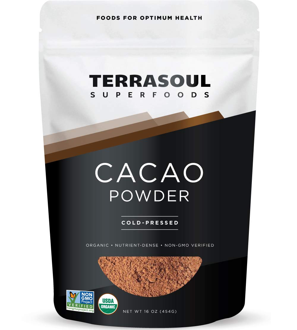 Terrasoul Superfoods paquete frontal mostrando 1 lb y sello orgánico, sabor auténtico