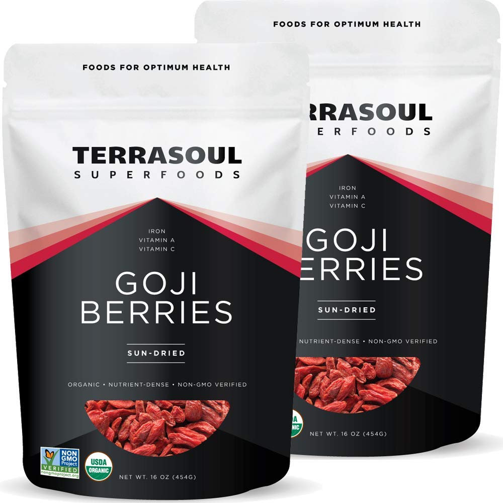 Terrasoul Superfoods bolsa frontal mostrando el empaque y beneficios orgánicos
