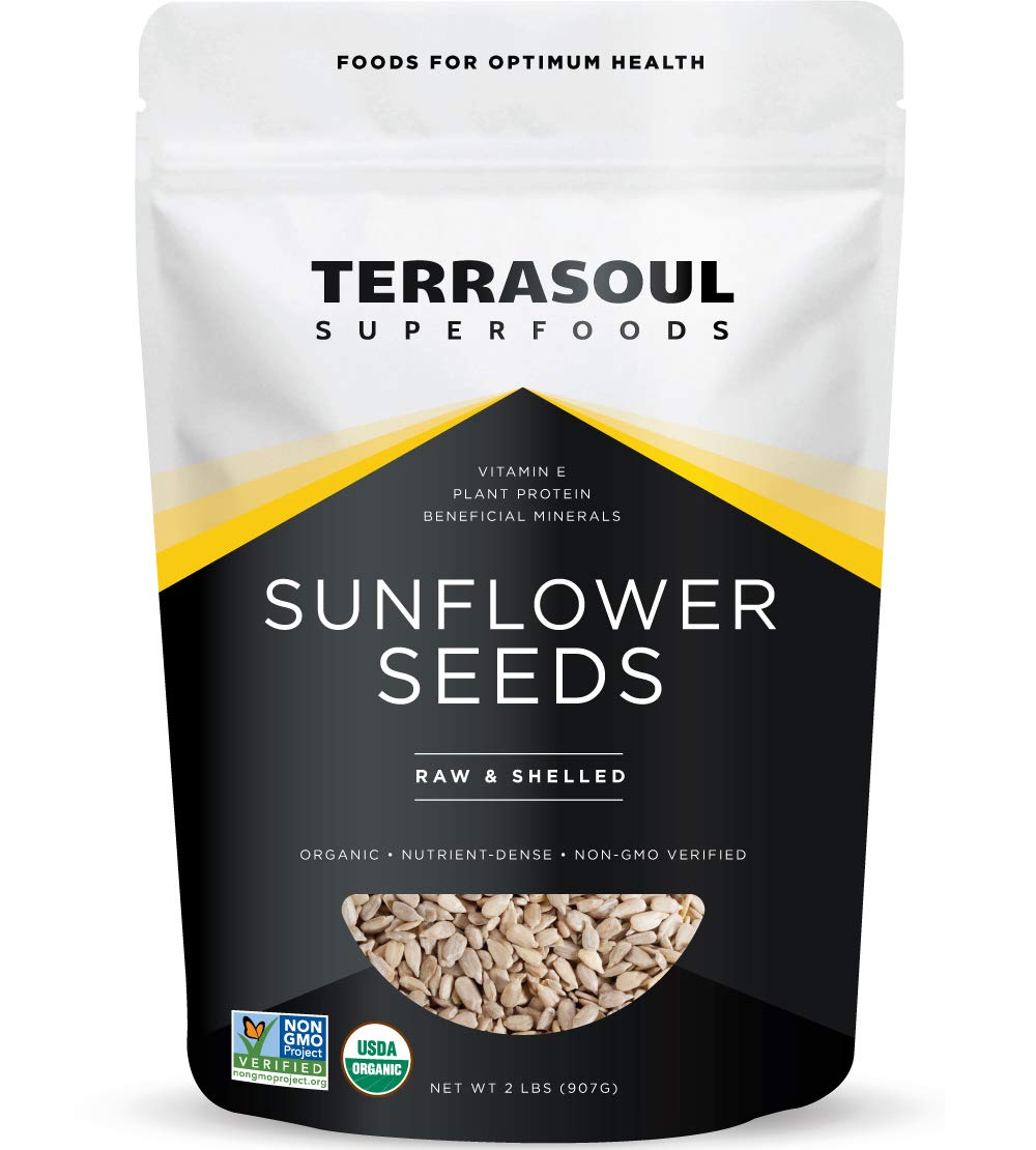 Terrasoul Superfoods empaque frontal mostrando semillas orgánicas, práctico y claro