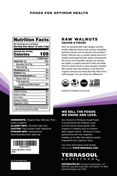 Terrasoul Superfoods primeros planos de mitades y textura, ideal para recetas