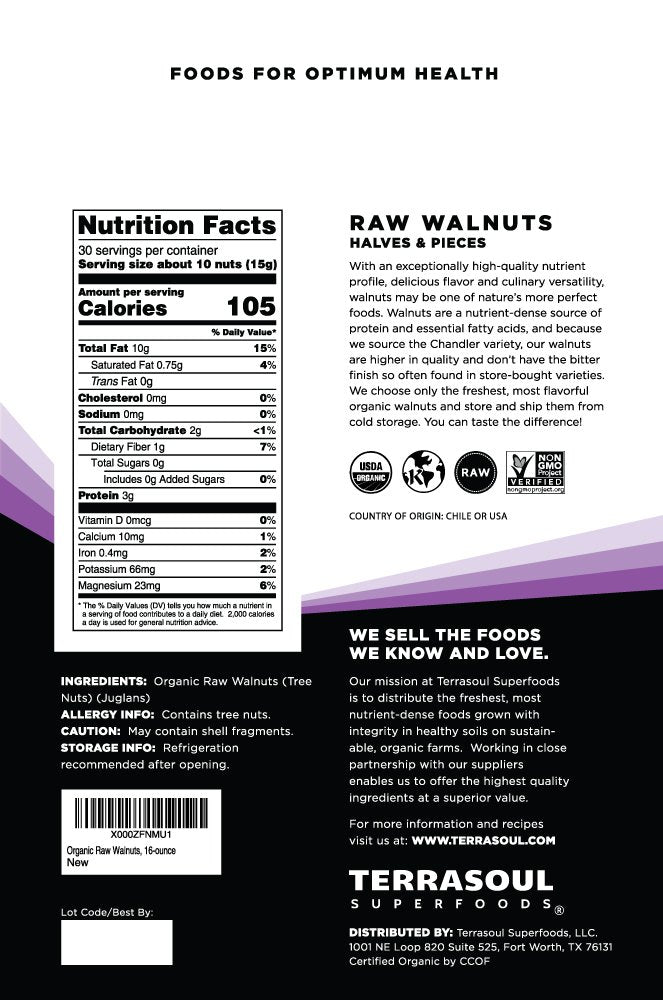 Terrasoul Superfoods primeros planos de mitades y textura, ideal para recetas