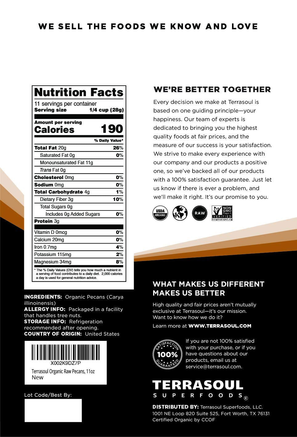 Terrasoul Superfoods primer plano de textura y color de mitades crudas