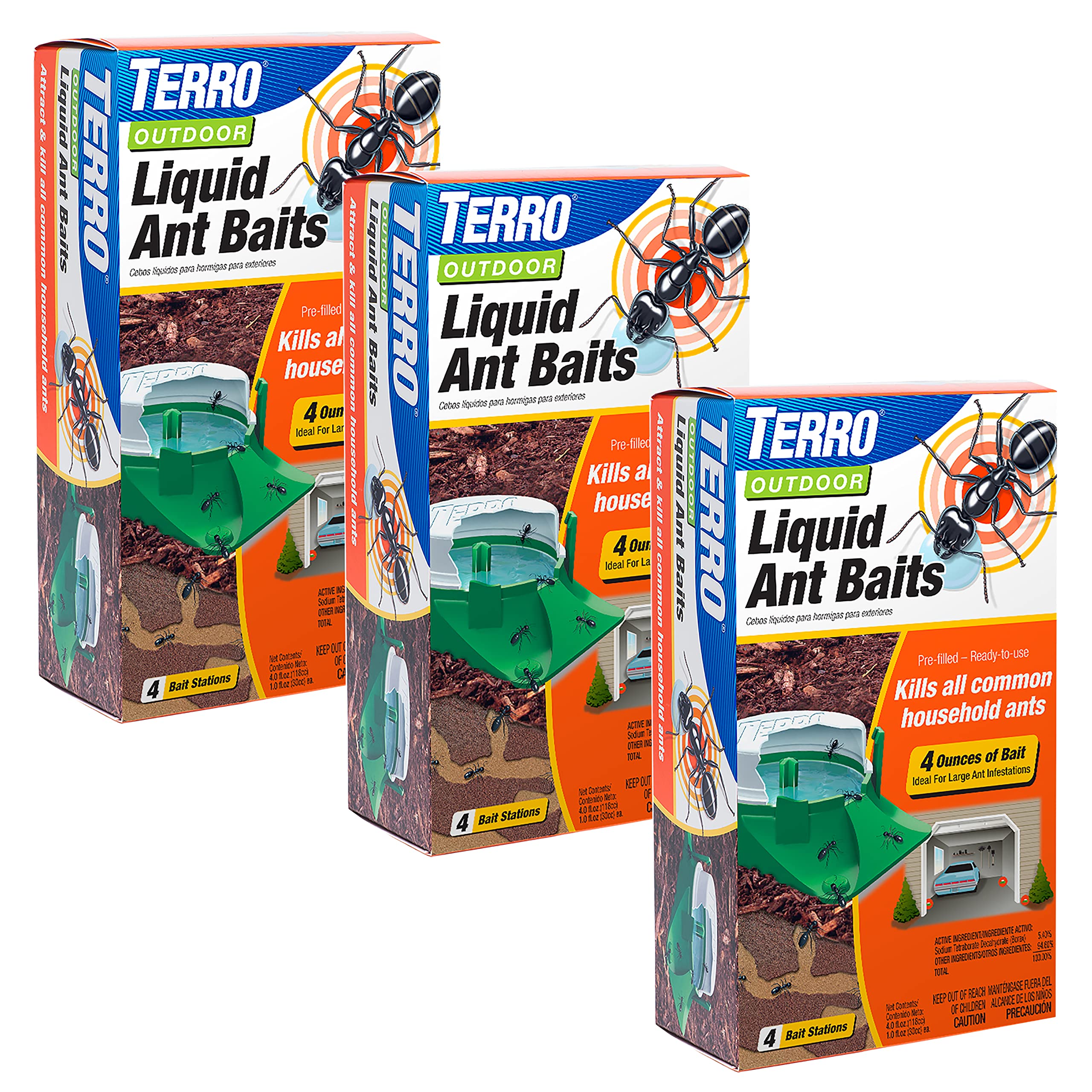 TERRO estación frontal del pack mostrando el cebo listo para usar y control efectivo