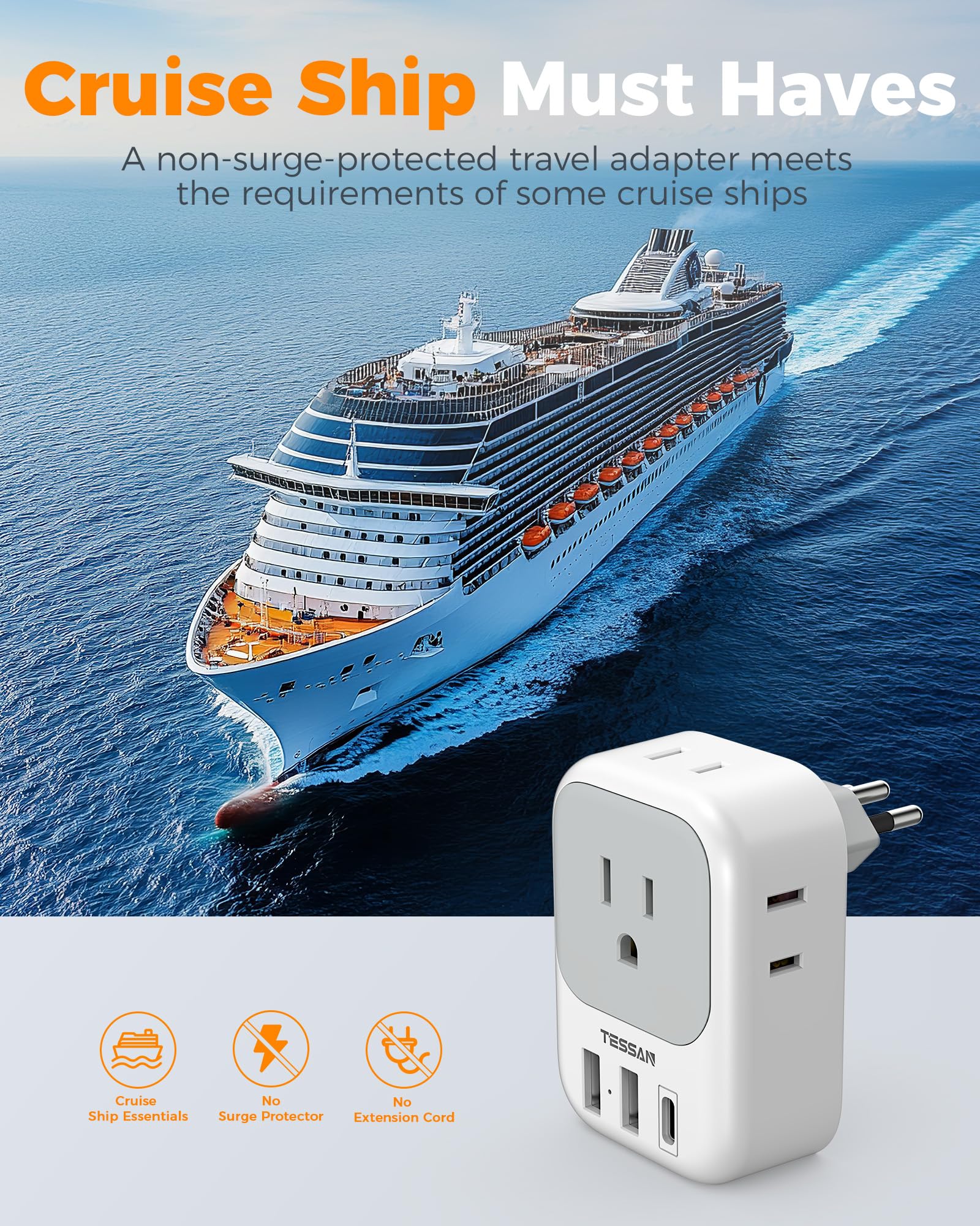 TESSAN adaptador alimentando múltiples dispositivos simultáneamente, ideal para multitarea