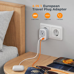 TESSAN vista del enchufe tipo C compatible con tomas europeas para uso en viaje