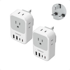 TESSAN adaptador G frontal mostrando enchufes y puertos para mayor versatilidad