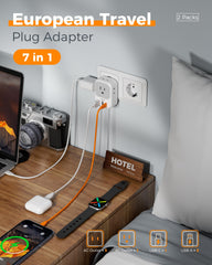 TESSAN adapter USB ports close view showing USB-C PD and USB-A, fast phone charging