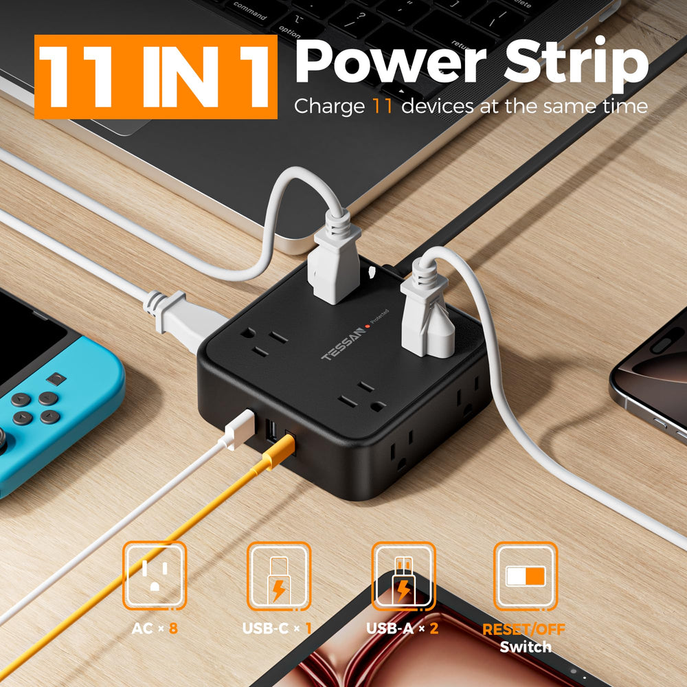 TESSAN cable plano y enchufe a 45° pasando por puerta, instalación discreta