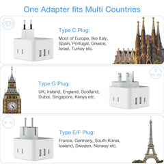 TESSAN detachable plugs arranged to show Type C G and E/F for travel flexibility