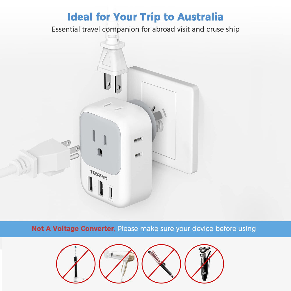 TESSAN primer plano del puerto USB-C PD 20W para carga rápida segura
