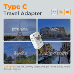 TESSAN adaptador en uso cargando smartphone, tablet y auriculares simultáneamente