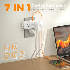 TESSAN detalle de los enchufes laterales con espacio amplio para adaptadores grandes