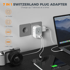 TESSAN puertos USB-C y USB-A visibles para carga rápida de dispositivos
