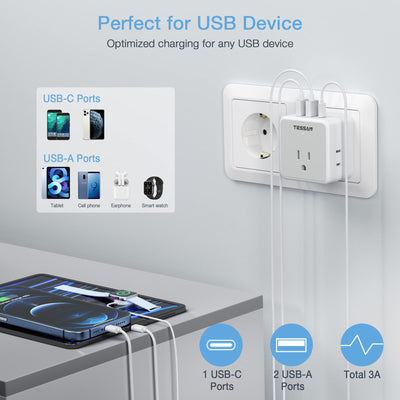 TESSAN beside smartphone to show compact travel size and portability