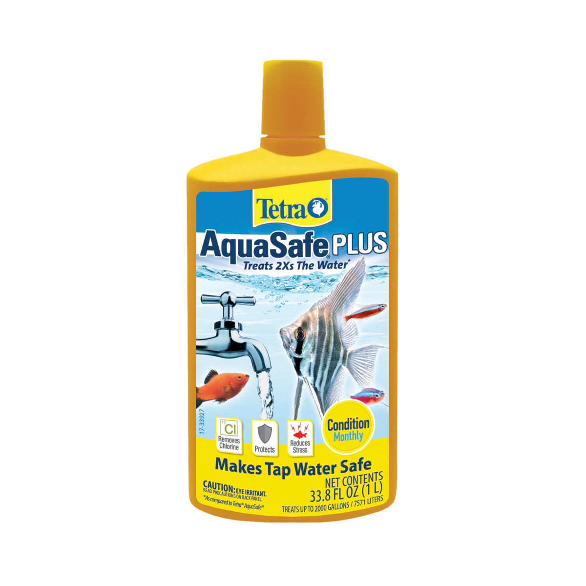 Tetra AquaSafe Plus frente del envase mostrando tamaño y marca, facilidad de uso