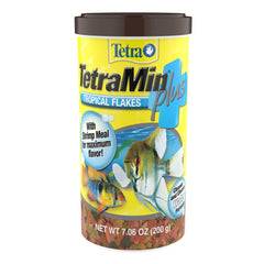 Tetra TetraMin Plus frente del empaque mostrando el producto y beneficios visibles