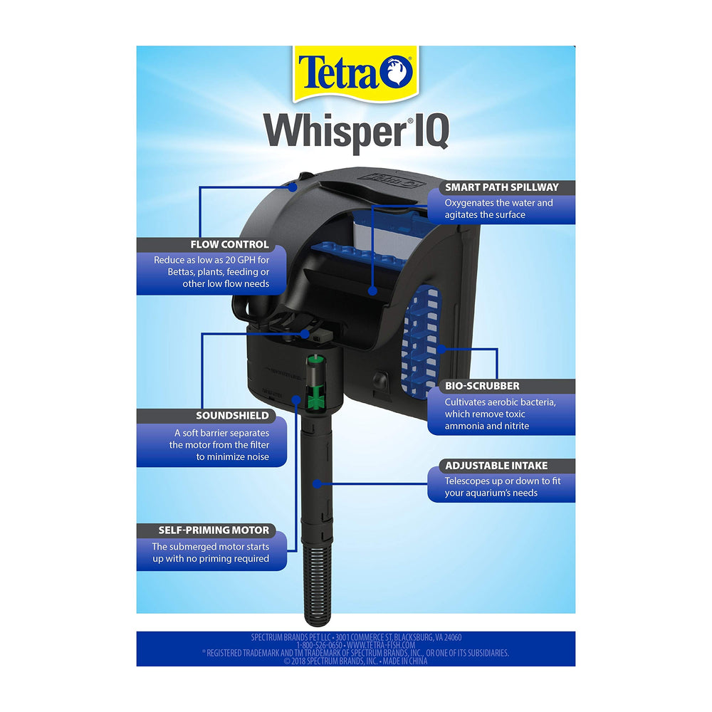 Tetra Whisper IQ en su embalaje original mostrando identificación y color