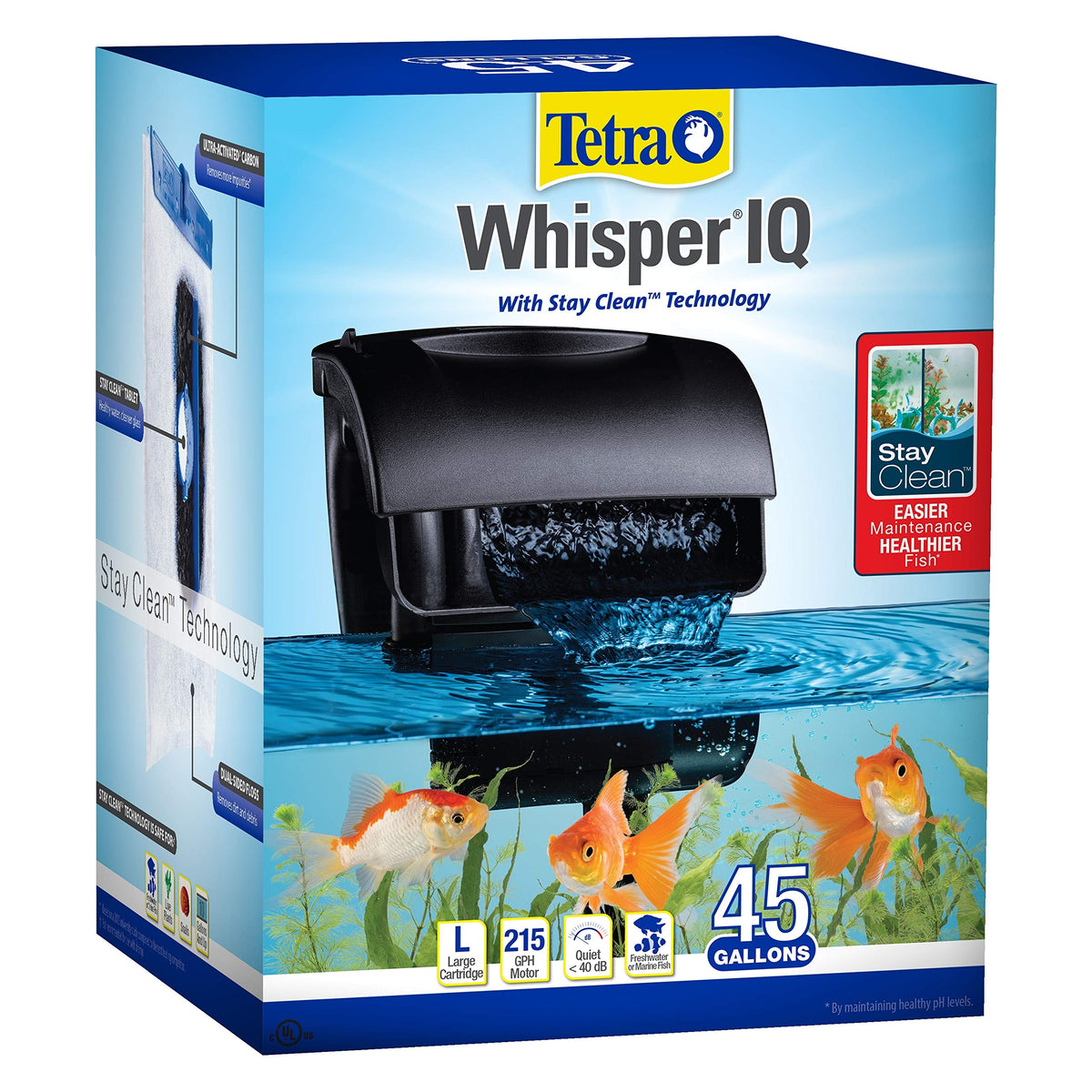 Tetra Whisper IQ frente mostrando carcasa compacta y diseño silencioso