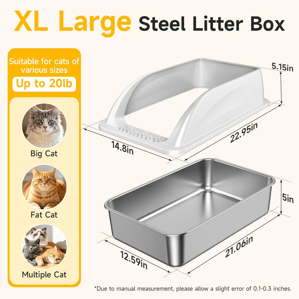 Tevila open-top litter box in use with large cat demonstrating spacious comfort benefit