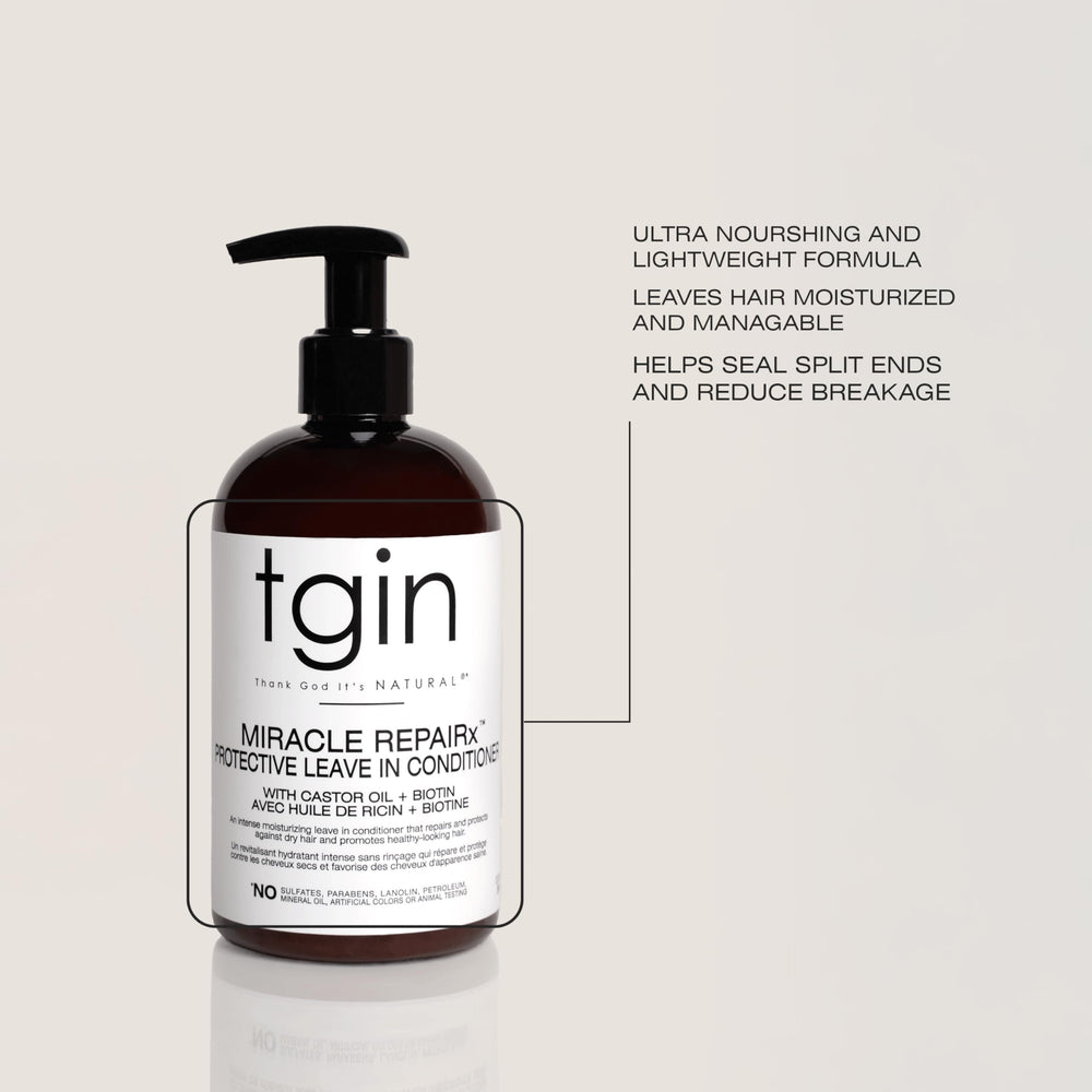 tgin aplicación en mano con producto facilitando desenredo y suavidad