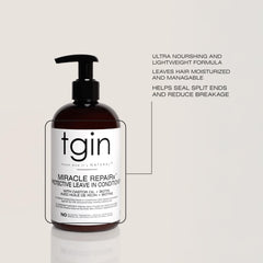 tgin aplicación en mano con producto facilitando desenredo y suavidad