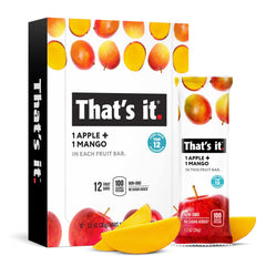 That’s it. empaque frontal mostrando Apple + Mango y beneficios naturales