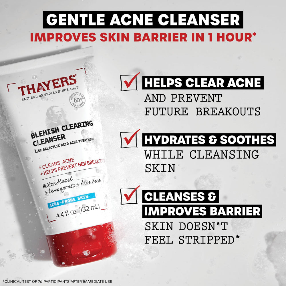 THAYERS detalle de etiqueta con ingredientes activos y beneficios claros