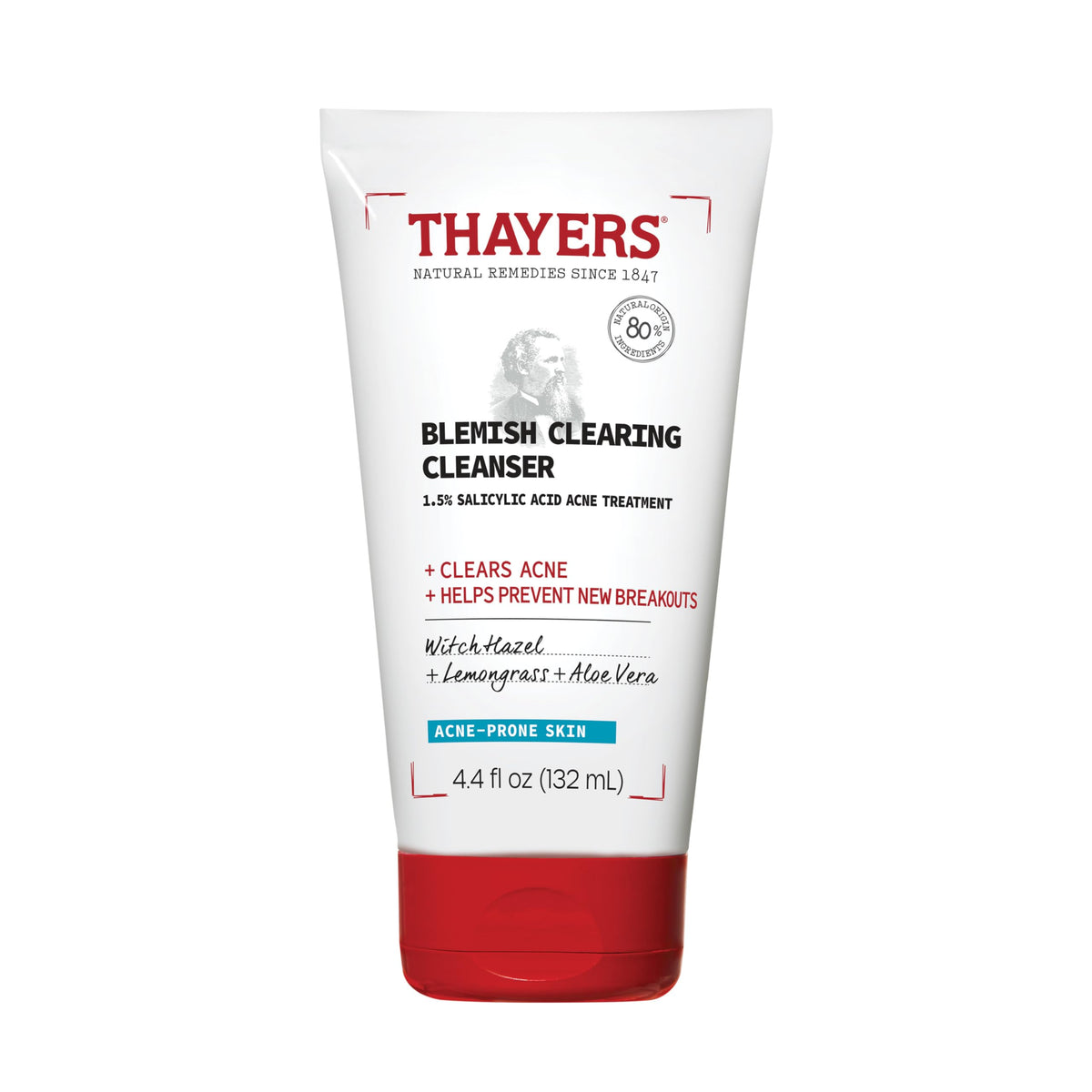 THAYERS vista frontal del envase mostrando diseño y beneficio limpiador