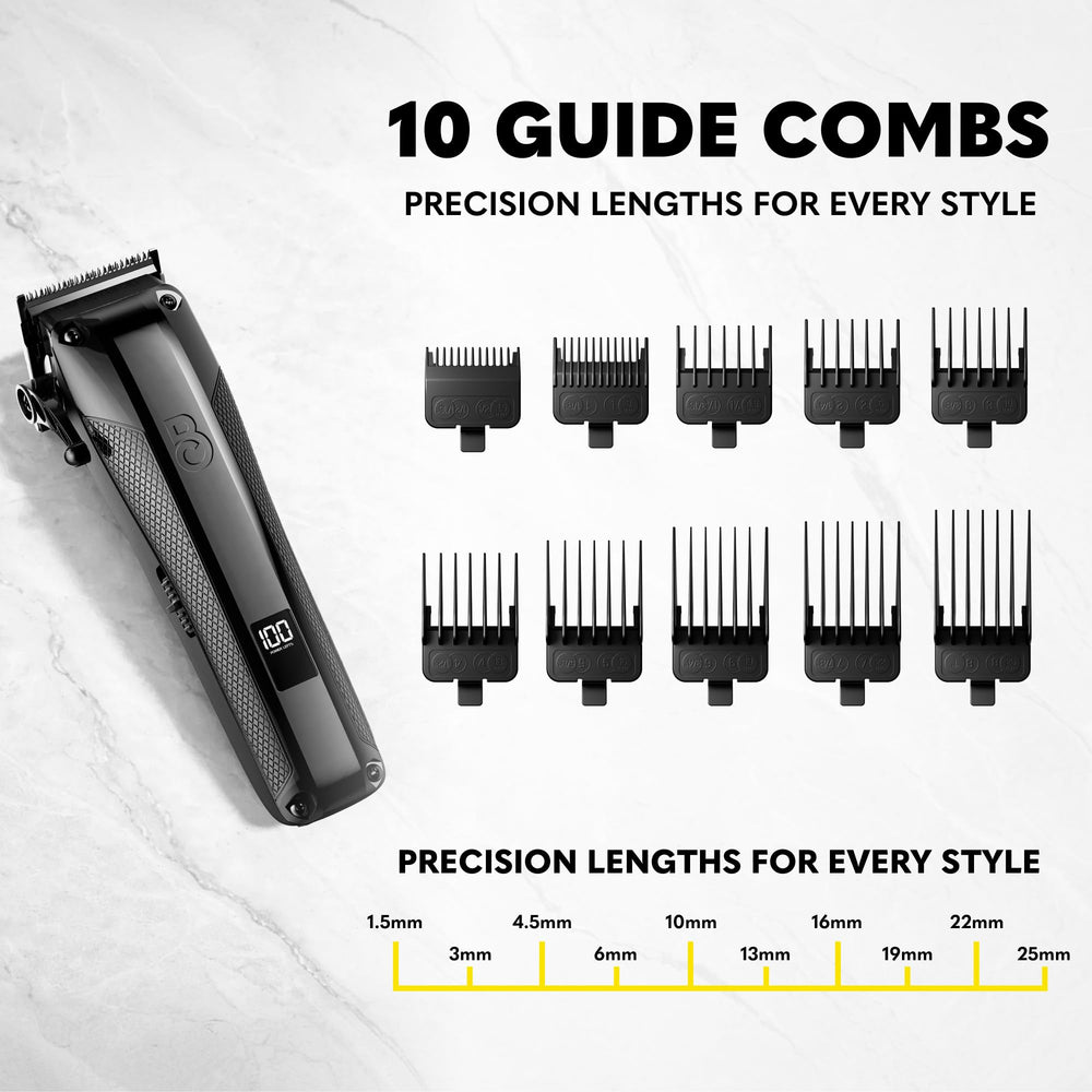 The Beard Club peines alineados mostrando las diferentes longitudes disponibles