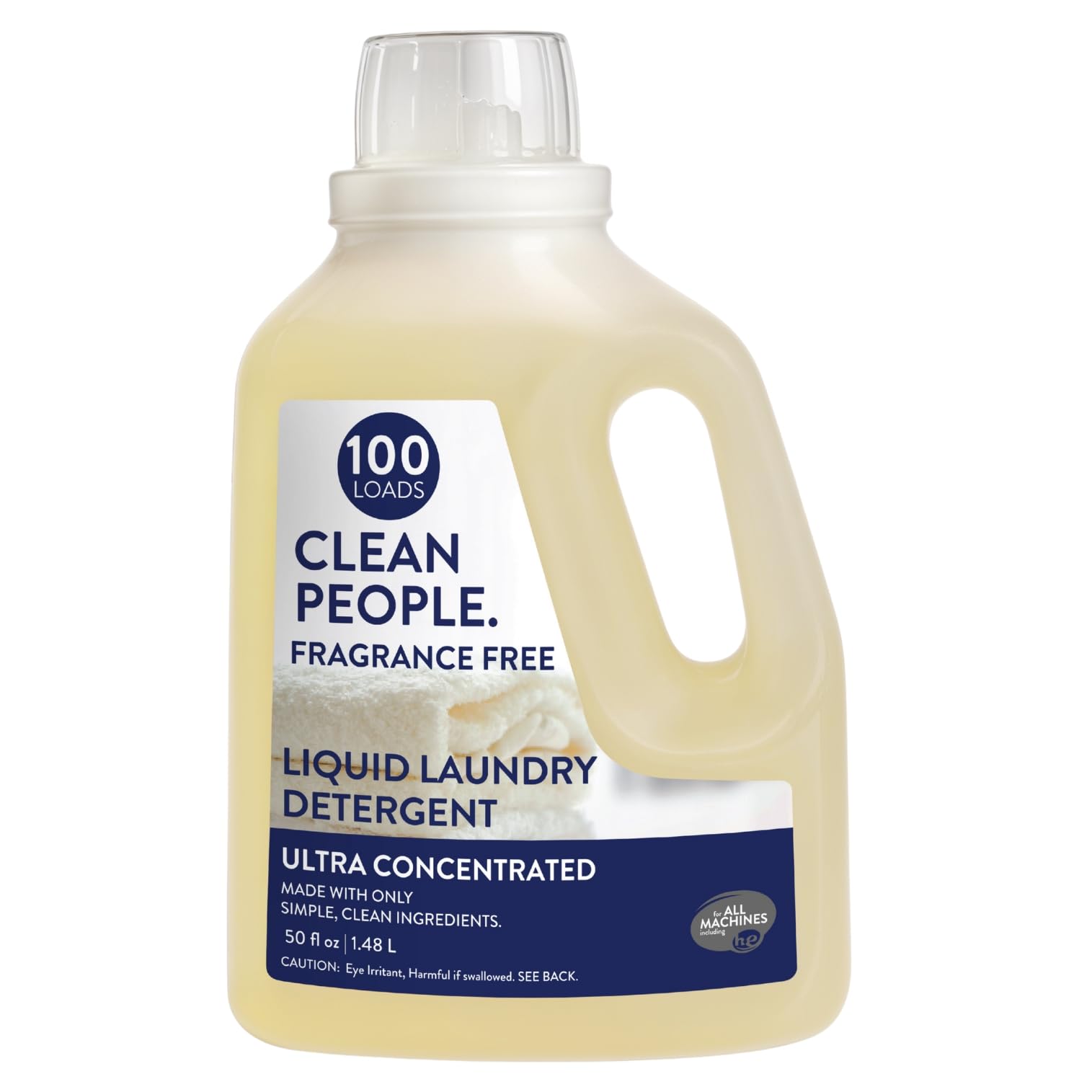 THE CLEAN PEOPLE front label on 50 fl oz bottle showing product name and fragrance-free benefit