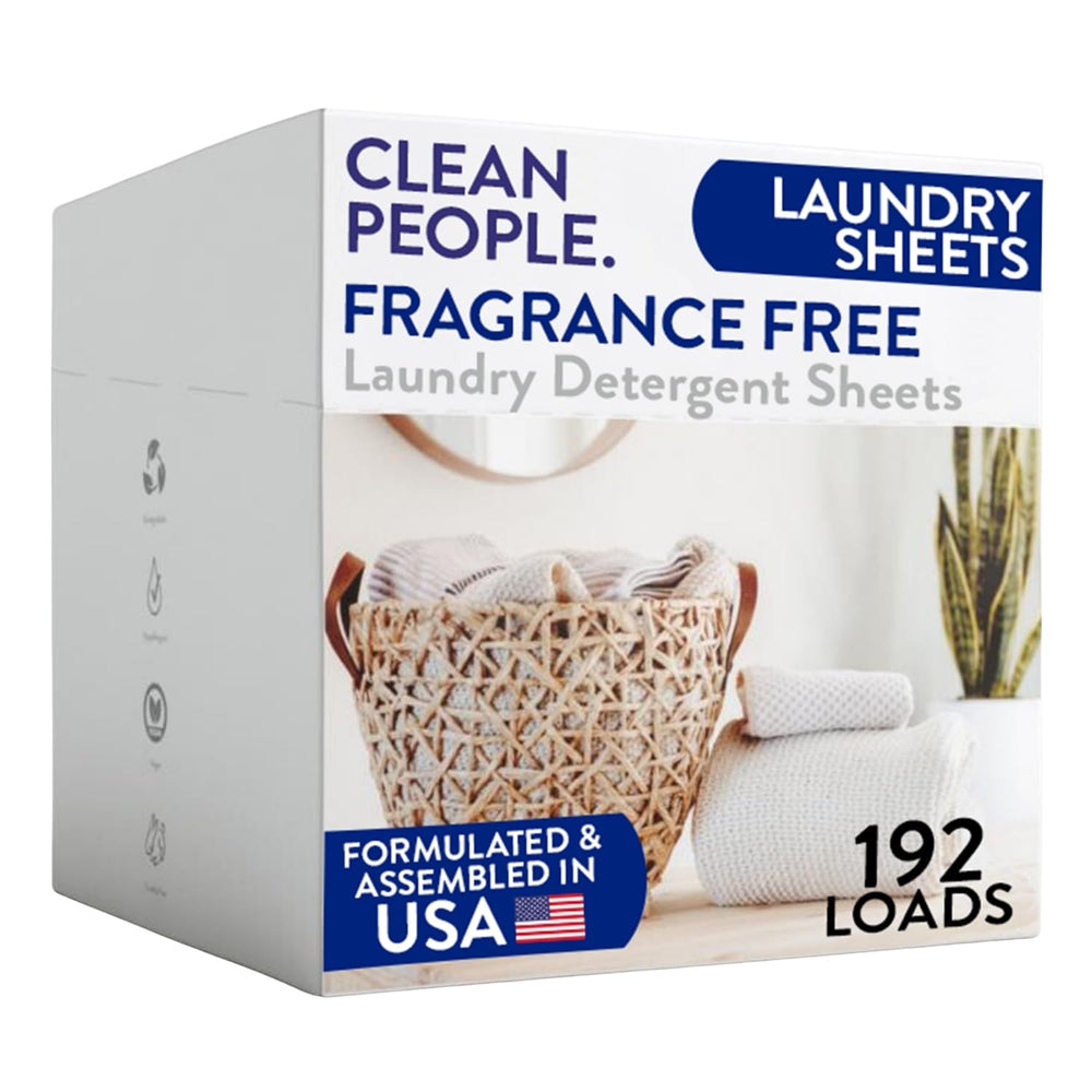 THE CLEAN PEOPLE front pack shot showing recyclable paper packaging and convenience