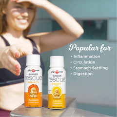 The Ginger People bottle label close-up showing ingredients and purity benefits