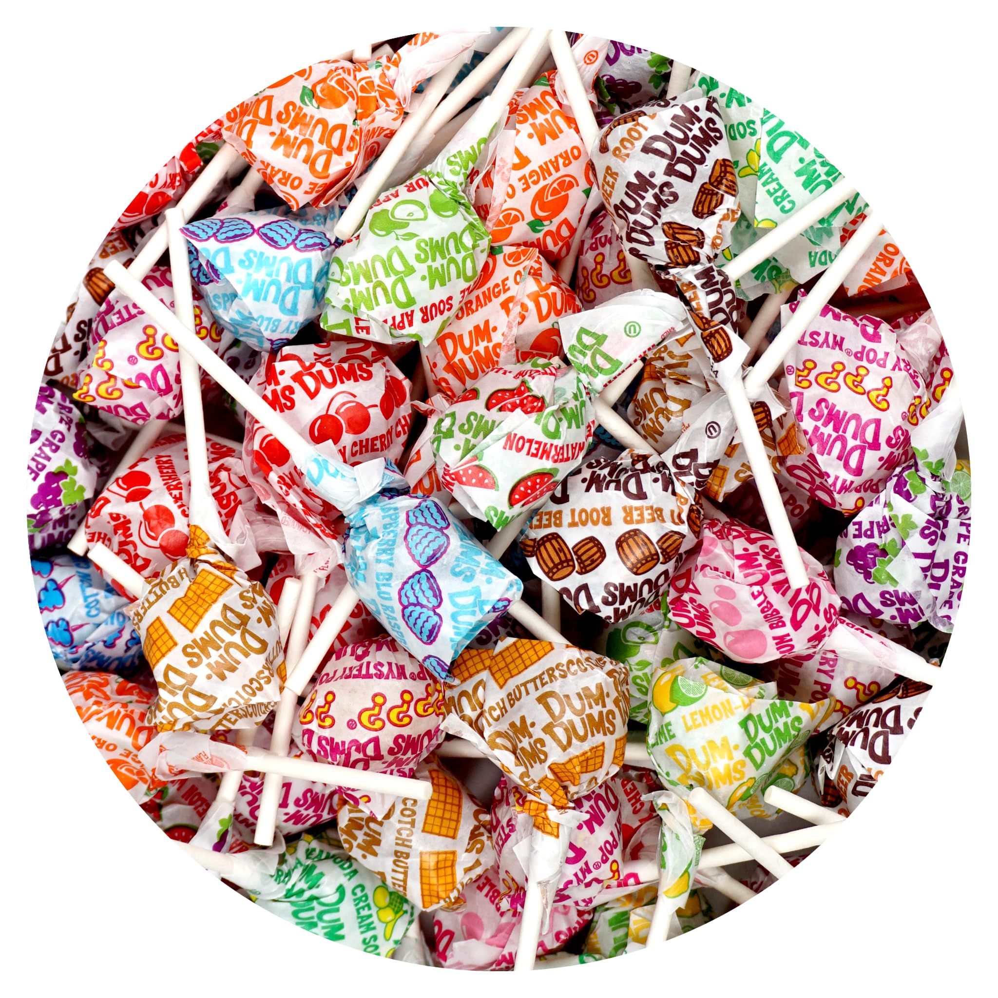 The Hampton Popcorn Company bolsa frontal de DUM DUMS mostrando variedad y conveniencia