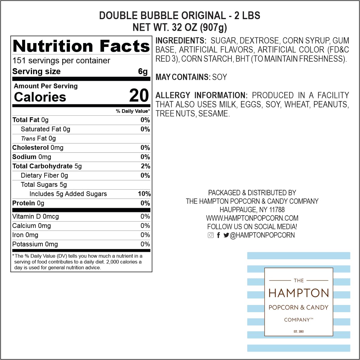 The Hampton Popcorn Company textura del chicle rosa que resalta elasticidad