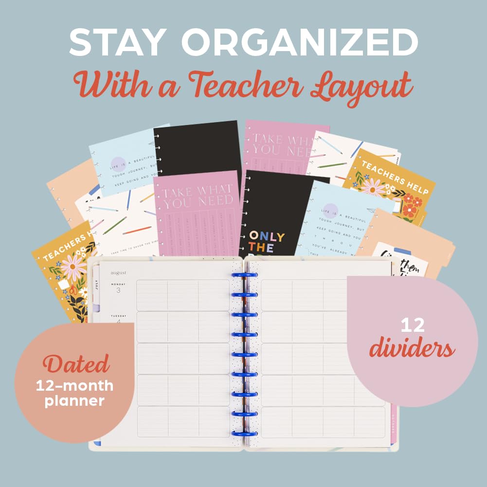 The Happy Planner vista semanal con casillas amplias para organizar clases