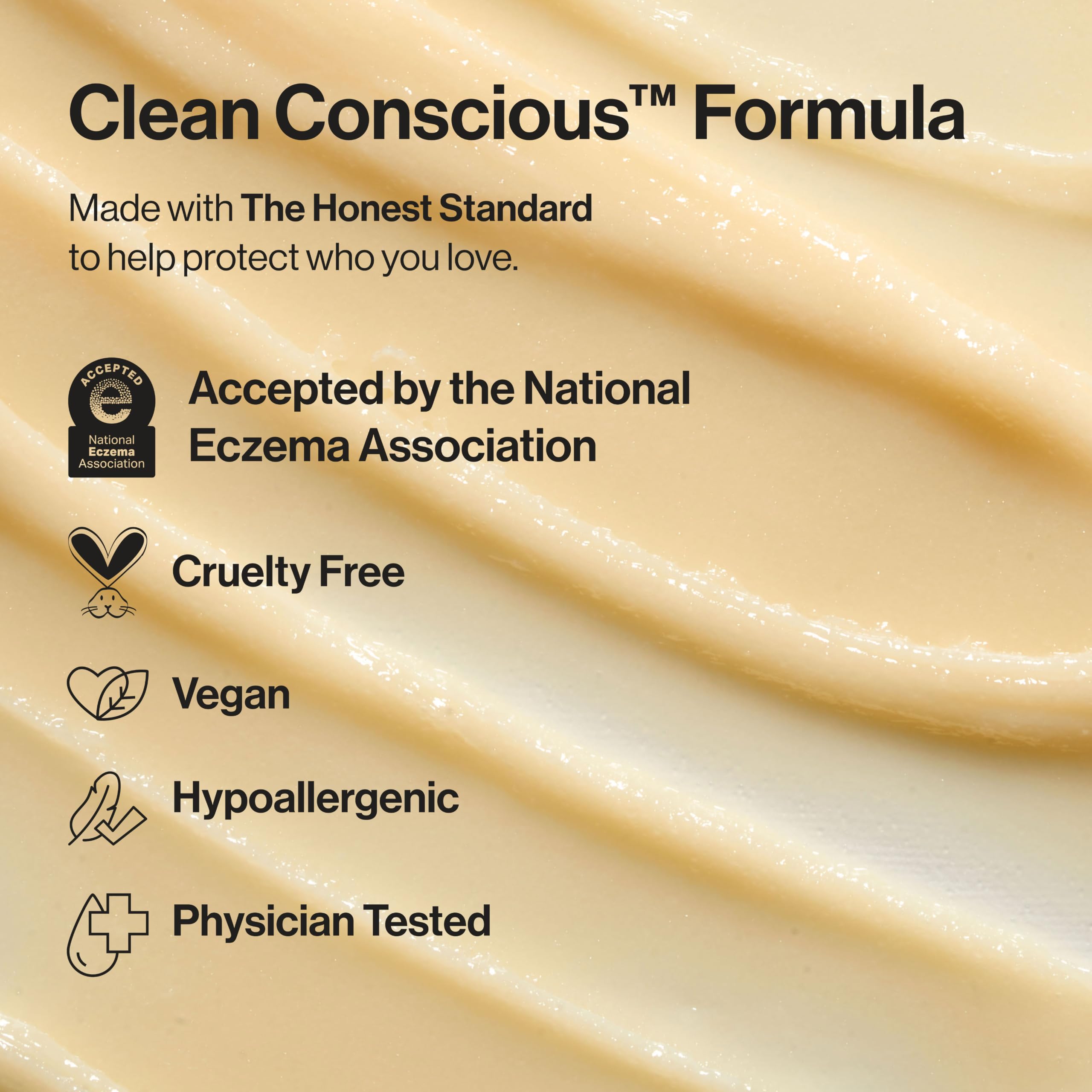 The Honest Company etiqueta con ingredientes claves y beneficios visibles