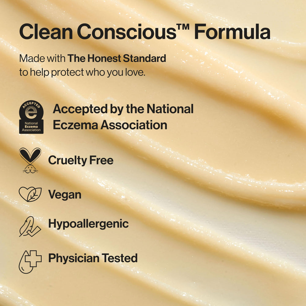 The Honest Company etiqueta con ingredientes claves y beneficios visibles