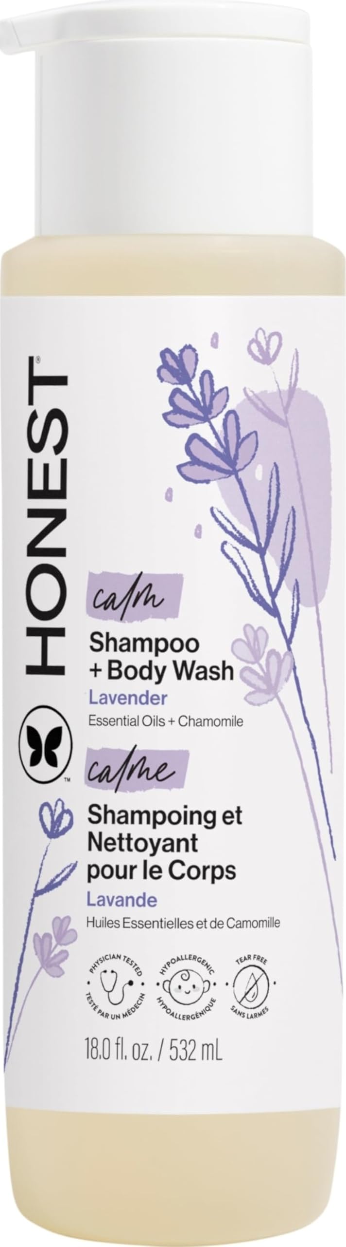 The Honest Company frente del envase Lavanda Calm, práctico ahorro familiar