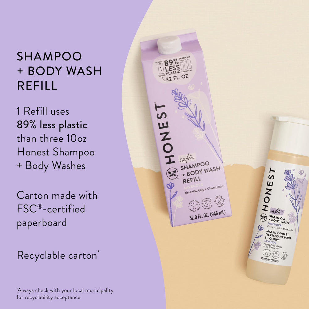 The Honest Company recarga en uso durante ducha familiar para rutina simplificada