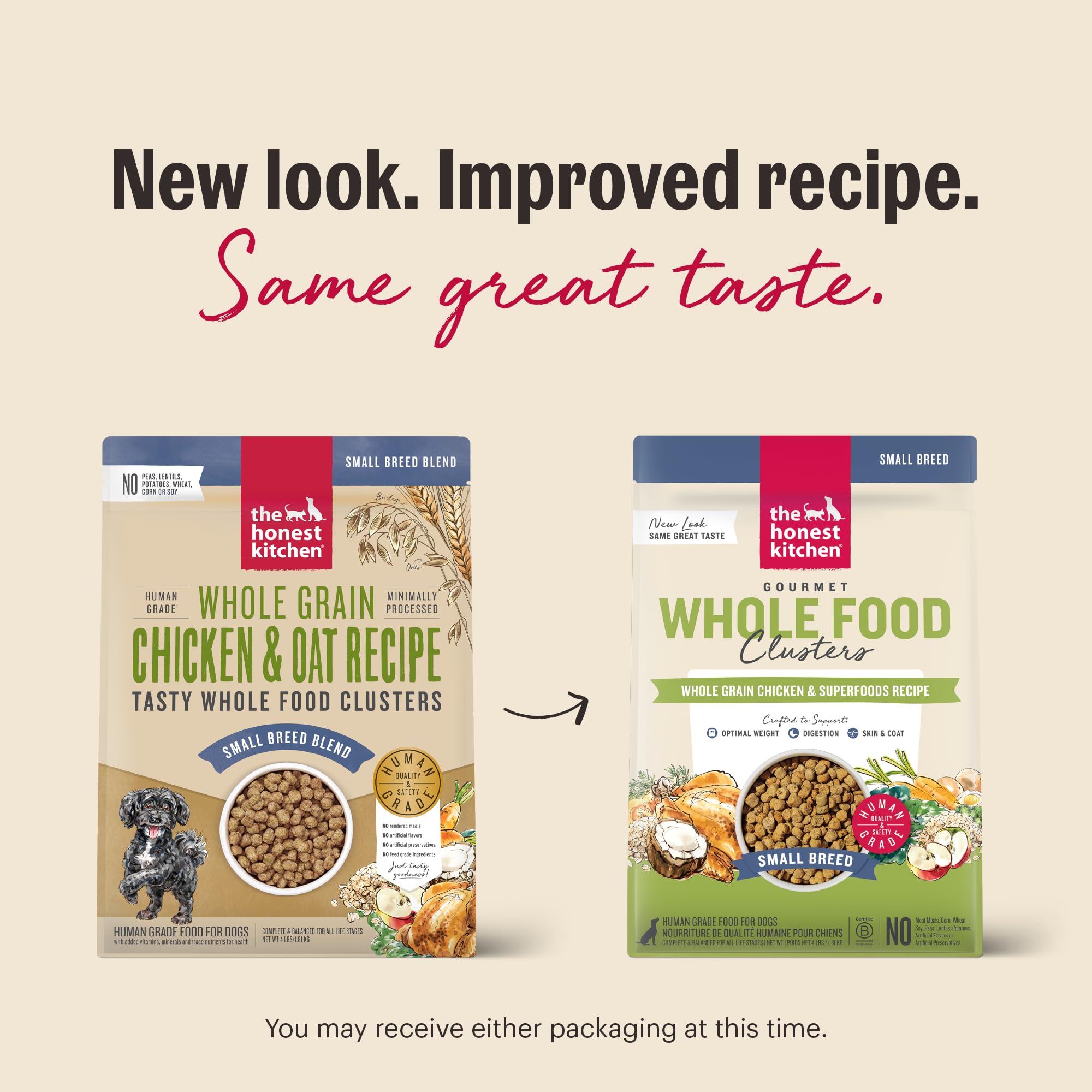 The Honest Kitchen primeros planos de clusters que resguardan nutrientes