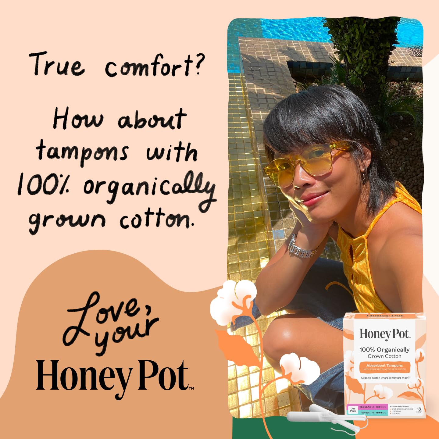 The Honey Pot Company: comparación de tamaño para elección adecuada